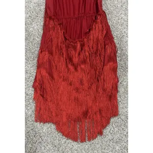 Sexy Red Flapper Fringe Halter Romper 1920s Gatsby Tiered Charleston Cocktail S thumbnail 7