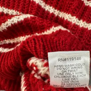 Jodifl Striped Oversize Knit Sweater Women's Large Red/White Crew Neck New thumbnail 8