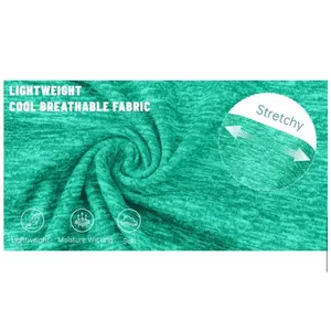 NWT ~ Green Workout Shirt V-Neck Quick Dry Athletic Loose Gym Running Top LARGE thumbnail 4