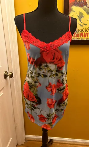Dolls Kill New Girl Order Scenic Rose Print Lace Size 14 thumbnail 2