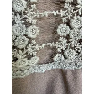 Umgee USA Taupe Brown Floral Lace Crochet Sleeveless Blouse Top Size Large‎ thumbnail 5