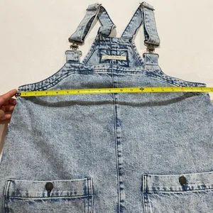 Free People We The Free Denim Overall Dress XS Acid Wash Mini Pinafore Y2K thumbnail 5