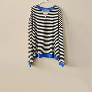 NWOT Free People Classic Striped Oversized Crewneck thumbnail 8