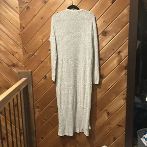 Merona off white chunky knit super long trench cardigan thumbnail 5