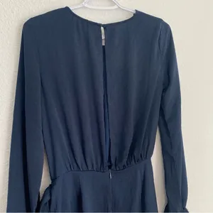 NWT navy blue long sleeve faux wrap dress size S thumbnail 6
