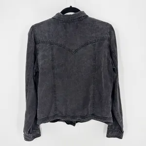 Ariat black gray lightweight shacket with Aztec native indigenous accent buttons thumbnail 2