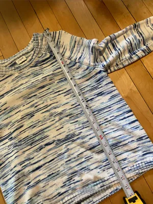 J Crew Blue White Cotton Boxy Fisherman Sweater Size XS thumbnail 8