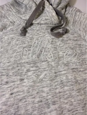 Hollister Women’s Gray Space Dye Pullover Hoodie Small Embroidered Logo Cozy thumbnail 4