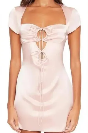 Danielle Guizio Pink Silk Cut Out Dress Size Small thumbnail 1