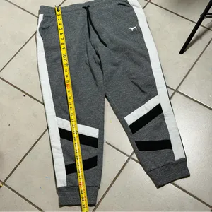 Pink‎ Victoria’s Secret Women Gray/White Joggers Sweatpants Cozy size L thumbnail 6