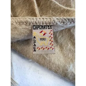 Capchatex Tan Brown Soft Alpaca Scarf w/ Fringe from Peru Soft And Warm‎ thumbnail 4