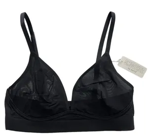 Aerie SMOOTHEZ Mesh Bralette True Black Unlined Wireless Size S New thumbnail 1