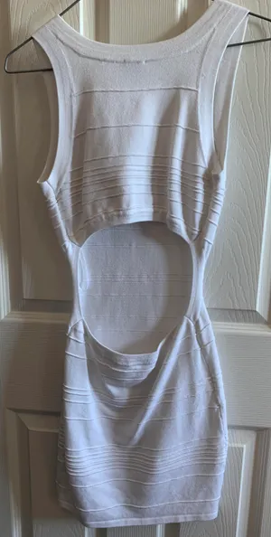 White Bodycon Open Back Dress thumbnail 2