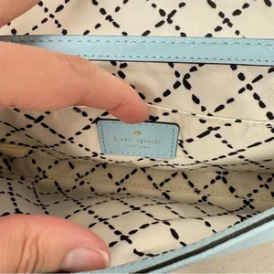 Kate Spade Mint Green Leather Square Clutch Handbag Purse Silver Hardware thumbnail 13
