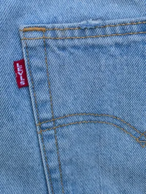 Levis Premium Womens XL Straight Jeans 28 Linen Blue Mid Rise Baggy Loose thumbnail 15