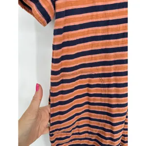 Pact Women's Size M Harvest Stripe Avery Dress‎ Organic Cotton Twist Back Earthy thumbnail 4