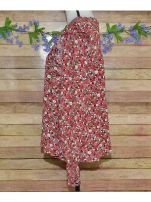 KNOX ROSE Women’s Peasant Blouse Top Size XXL Pink Floral Smocked Shabby Chic thumbnail 6