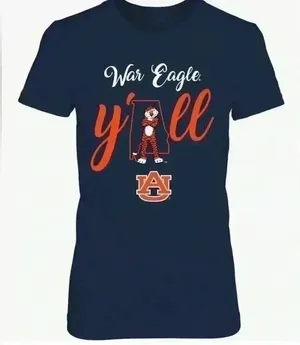 FanPrint Auburn Tigers T-Shirt‎ - Y'All Mascot State Map thumbnail 1