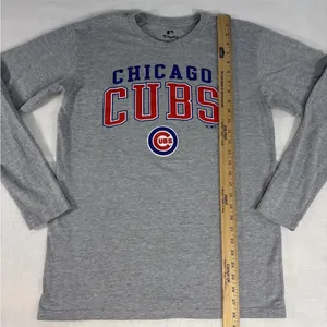 Fanatics Chicago Cubs T Shirt Women’s Large Gray Crewneck Baseball Graphic Tee thumbnail 4