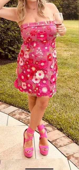 Petal & Pup Butterfields Embroidered Floral Strapless Minidress thumbnail 1
