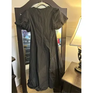 NEW 100% Cotton Puff Sleeve Twist Front V Neck Maxi Dress L thumbnail 5