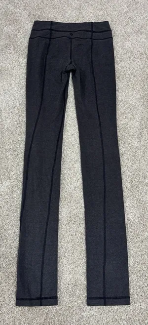 Lululemon Skinny Groove Pant Full-On Luon Yoga Leggings Size 2 Gray thumbnail 1