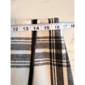 Joe Fresh Plaid Wool Blend Wrap‎ Mini Skirt Black White Party Women's Size 6 thumbnail 4
