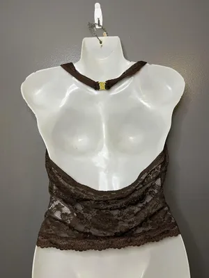 SweatyRocks Bralette Bra Womens Medium Brown Lace Sheer Wireless Lined Crop Top thumbnail 4