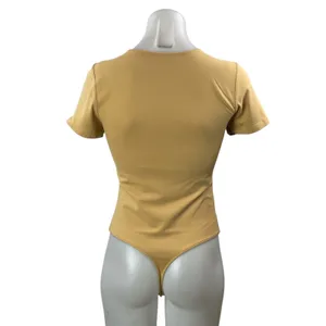 Aritzia Babaton Yellow Short Sleeves Crewneck Bodysuit Tee T-shirt Top Size M thumbnail 3