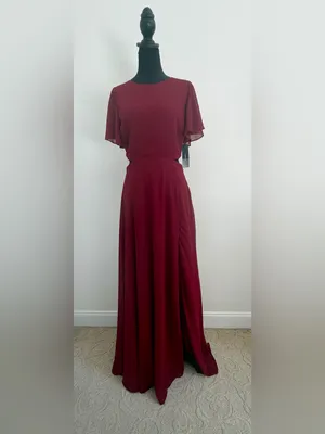 Lulus-Garden Bliss Burgundy Cutout Maxi Dress thumbnail 3