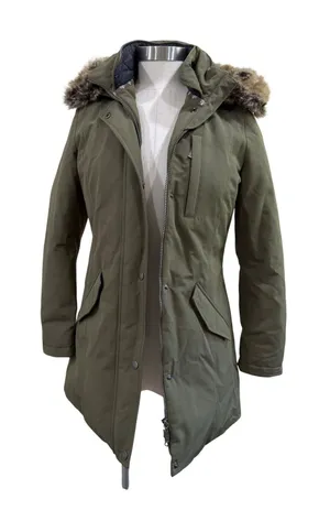 Barbour Elper Waterproof Parka Jacket Olive Green Faux Fur Hood US 4 thumbnail 1