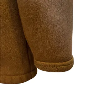 LANDS' END Brown Fleece Sherpa-Lined Hooded Jacket Coat - Size Small thumbnail 3