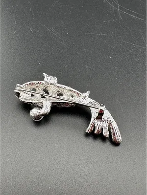 Sparkling Pave Koi Fish Brooch Pin thumbnail 3