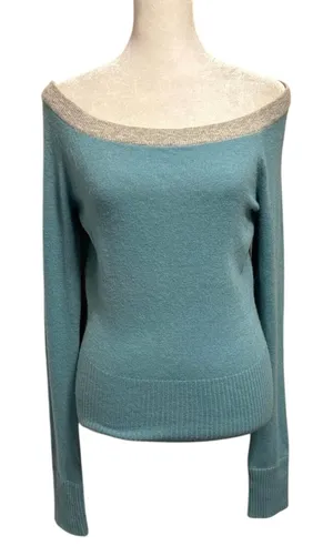 NEW Abercrombie & Fitch L Off Shoulder Sweater Y2K Wool Angora Cashmere Vintage thumbnail 1