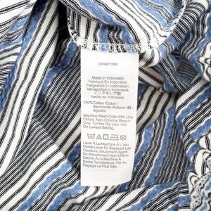 Madewell Jacquard Keyhole Short Sleeve Crop Top Black‎ Striped Size XS thumbnail 9