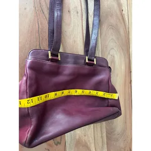 90's vintage Etienne Aigner burgundy leather shoulder bag purse horseshoe logo thumbnail 6