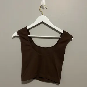 Garage Portia Square Neckline Tee Brown Womens Size XS thumbnail 2