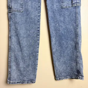 Between Us Cargo Jeans Juniors 26 Acid Wash Flare Straight Leg Y2K Denim thumbnail 4