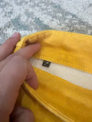 Gymshark Yellow Mock Neck Tunic Hoodie Sweatshirt Size Small thumbnail 4