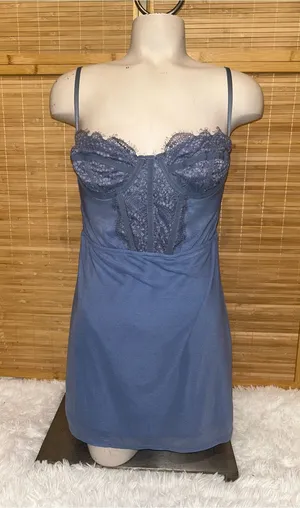 Urban Outfitters blue corset mini dress featuring a bustier-style top woman’s M thumbnail 1