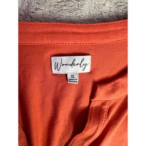 Chic Soul Wonderly Women's XL Orange Button-Up Tunic Top Long Sleeve Casual thumbnail 4