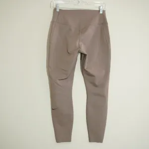 Nike Women's Size Medium Universa Dri-FIT Leggings Mocha Brown High Rise Pockets thumbnail 4