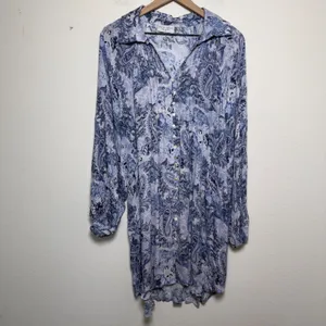 Aritzia Dress Forum Women Mini‎ Cottagecore Dress Medium Blue Paisley Western thumbnail 5