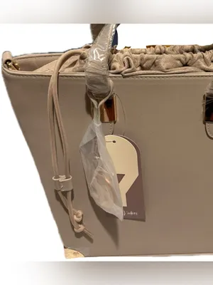 NWT Yani J'adore Elysian Collection Tote Bag Taupe Gold Hardware Convertible thumbnail 2