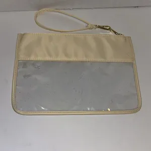 Source Unknown BEIGE COLORED CLEAR CHENILLE LETTER “STUFF”  BAG SUPER CUTE VERY VERSATILE FUN thumbnail 6
