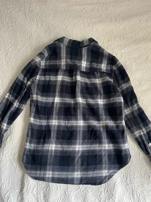 Womens Abercrombie and Fitch Navy Plaid Shirt thumbnail 3