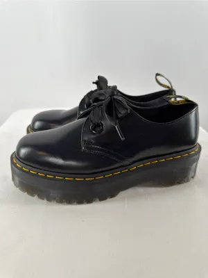 Dr. Martens Holly Women's Leather‎ Platform Shoes in Black Size 9 thumbnail 5