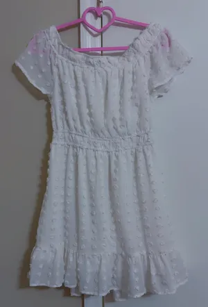 Charlotte Russe White Swiss Dot Off-Shoulder Dress for Girls thumbnail 4