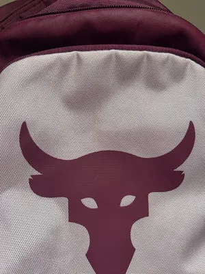 Under Armour Project Rock Brahma Backpack in maroon and pink thumbnail 8