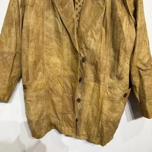 Tan Genuine Leather Vintage Jacket Sz M thumbnail 4
